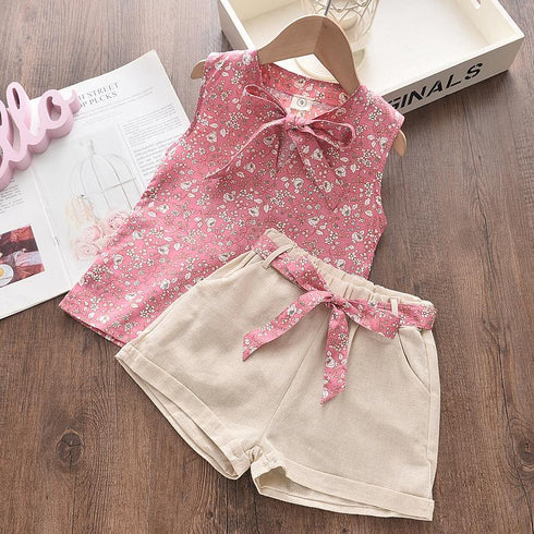 Summer children's set sleeveless vest and shorts two-piece set